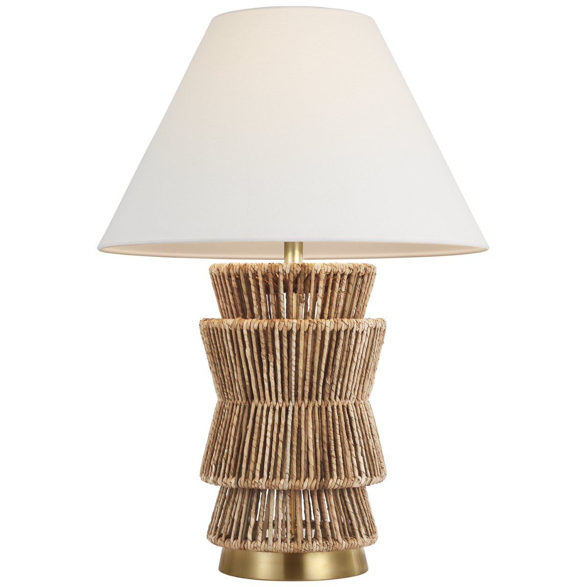 Featuring Antigua 30" Layered Table Lamp Natural Abaca and Antique-Burnished Brass by Visual Comfort at Amethyst Home. Antigua 30" Layered Table Lamp in Natural Abaca and Antique-Burnished Brass with Linen Shade
Overall Dimensions: 20.5" L x 20.5" W x 29.25" H Weight: 9 lbs.. Amethyst Home provides interior design, new construction, custom furniture, and area rugs in the Boston metro area