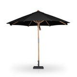 Baska Outdoor Round Umbrella - Fine Sanded Teak-Fsc / Arashi Black - Arashi Black