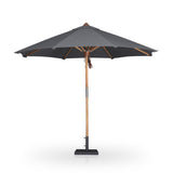 Baska Outdoor Round Umbrella - Fine Sanded Teak-Fsc / Arashi Graphite - Arashi Graphite