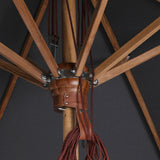 Baska Outdoor Round Umbrella - Fine Sanded Teak-Fsc / Arashi Graphite - Arashi Graphite