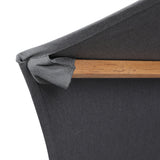 Baska Outdoor Round Umbrella - Fine Sanded Teak-Fsc / Arashi Graphite - Arashi Graphite
