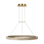 Featuring Ashok 31 Chandelier Hand Rubbed Antique Brass by Visual Comfort at Amethyst Home. Circles of different sizes and thicknesses take center stage with the simplicity of the Ashok chandelier by Sean Lavin. Featuring a solid wood ring with brass inlay details, the fixture also has an optional collar ring. The minimalist ring chandelier will complement modern decor and can. Amethyst Home provides interior design, new construction, custom furniture, and area rugs in the Winter Garden metro area