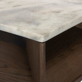 Bailor Coffee Table - Sandblasted White Marble | shipping 01/25/2027