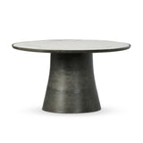 Featuring Balboa Veined White Marble Outdoor Dining Table 55" by Four Hands at Amethyst Home. A tulip base of grey-finished aluminum supports a rounded inset tabletop of white marble, with beautiful natural veining. Cover or store indoors during inclement weather and when not in use.Overall Dimensions: 55.00"w x 55.00"d x 30.25"hWeight : 283.60 lbsMaterials : Solid Marble, Alumin. Amethyst Home provides interior design, new construction, custom furniture, and area rugs in the Scottsdale metro area
