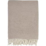 Cozy combed cotton Billie Taupe Throw with a soft ivory interwoven weave ending in tassels.  Amethyst Home provides interior design services, furniture, rugs, and lighting in the Calabasas metro area.