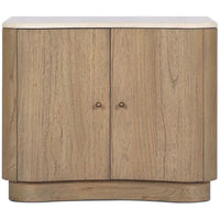 Fluid contours give shape to this solid mindi nightstand, topped with a creamy marbled top. Two doors with knobbed pulls open to inset shelves for organized bedside storage Amethyst Home provides interior design, new home construction design consulting, vintage area rugs, and lighting in the Alpharetta metro area.