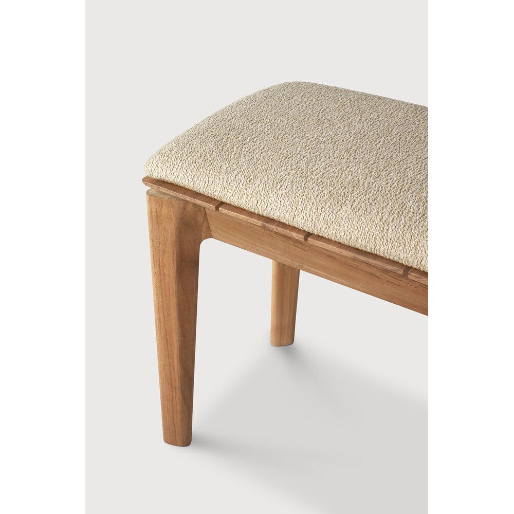 Featuring Bok Natural Teak Outdoor Bench by Ethnicraft at Amethyst Home. Reminiscent of a goat's curved horns, the Bok collection combines sculptural elegance and contemporary crafting into a graceful and airy form. Taking the quality design of the Bok collection outdoors, the Bok outdoor bench pairs perfectly with the Bok dining table, but also as a standalone outdoor seating option.. Amethyst Home provides interior design, new construction, custom furniture, and area rugs in the Miami metro area