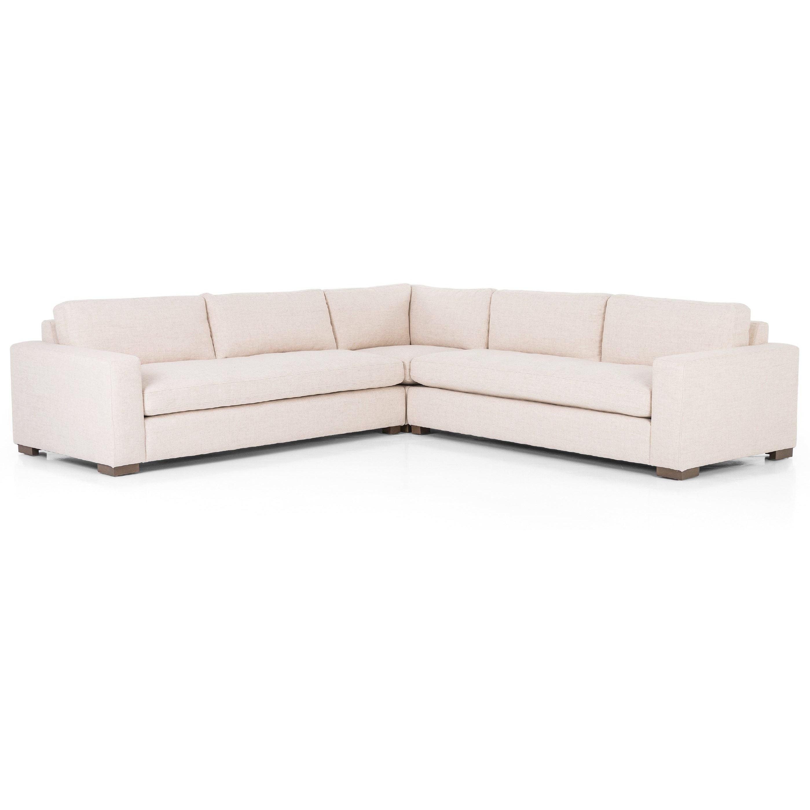 Boone Thames Cream 3-PC Sectional Sofa  Four Hands