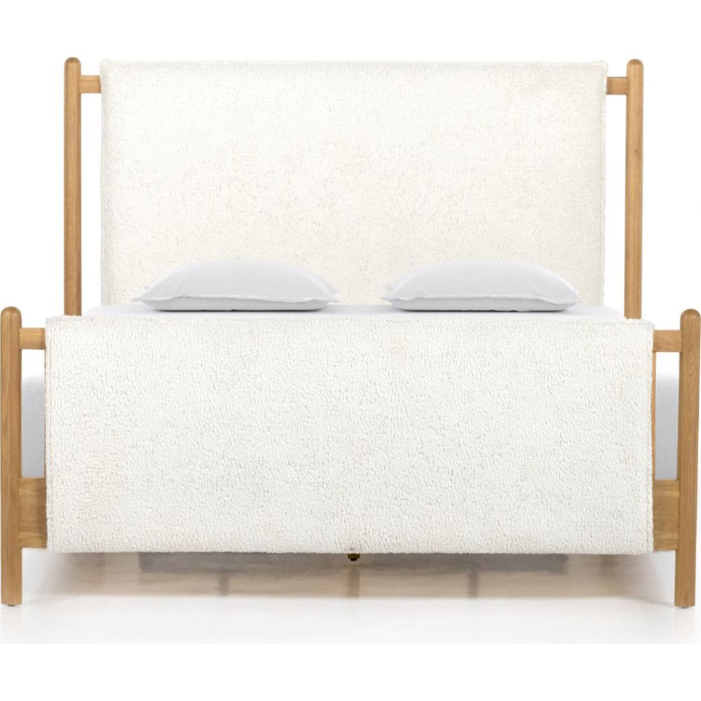 Featuring Bowen Bed by Four Hands at Amethyst Home. Bring a cozy hygge vibe to the bedroom with this textured Bowen Bed. Framed by light-finished solid oak, a sling-style bed features faux shearling head and foot boards -- sure to elevate any bedroom. 
Queen Overall Dimensions: 64.25"W x 87.25"L x 48"HKing Overall Dimensions: 80.25"W x 88.50"L x 48"H
Colo.  Amethyst Home provides interior design, new home construction design consulting, vintage area rugs, and lighting in the Scottsdale metro area.