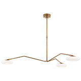 Featuring Brindille Extra Large Three Light Chandelier Soft Brass by Visual Comfort at Amethyst Home. The Brindille by Champalimaud strikes a balance between organic beauty and technical innovation. As if a branch laden with petals, the slender gunmetal, polished nickel, or soft brass arms of the suspended frame support petal-like white glass shades. Thanks to a spoon-shaped b. Amethyst Home provides interior design, new construction, custom furniture, and area rugs in the Winter Garden metro area