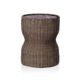 Brixby Outdoor End Table - Merlot Marble | shipping 10/15/2026
