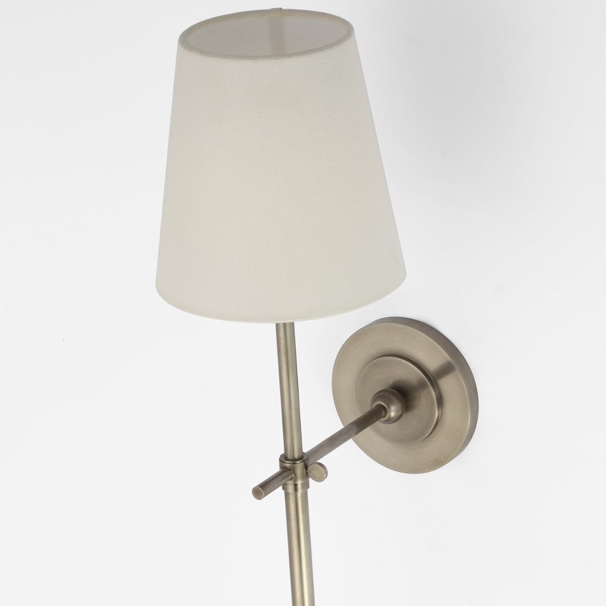 Featuring Bryant 27" Cordless Tail Sconce Antique Nickel by Visual Comfort at Amethyst Home. Bryant 27" Cordless Tail Sconce in Antique Nickel with Linen Shade
Overall Dimensions: 6.5" Lx 6.5" W x 26.75" H Weight : 3 lbs.. Amethyst Home provides interior design, new construction, custom furniture, and area rugs in the Alpharetta metro area