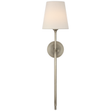 Featuring Bryant 27" Cordless Tail Sconce Antique Nickel by Visual Comfort at Amethyst Home. Bryant 27" Cordless Tail Sconce in Antique Nickel with Linen Shade
Overall Dimensions: 6.5" Lx 6.5" W x 26.75" H Weight : 3 lbs.. Amethyst Home provides interior design, new construction, custom furniture, and area rugs in the Charlotte metro area