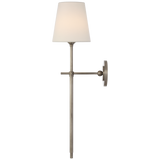 Featuring Bryant 27" Cordless Tail Sconce Antique Nickel by Visual Comfort at Amethyst Home. Bryant 27" Cordless Tail Sconce in Antique Nickel with Linen Shade
Overall Dimensions: 6.5" Lx 6.5" W x 26.75" H Weight : 3 lbs.. Amethyst Home provides interior design, new construction, custom furniture, and area rugs in the Salt Lake City metro area