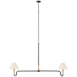 Featuring Cavalli 60" Linear Chandelier Aged Iron and Hand-Rubbed Antique Brass by Visual Comfort at Amethyst Home. Illuminate your space with the timeless elegance of the Cavalli 60" Linear Chandelier. Crafted with a blend of aged iron and hand-rubbed antique brass, this chandelier exudes luxury and sophistication. Its 60" size offers ample lighting, making it perfect for any ro. Amethyst Home provides interior design, new construction, custom furniture, and area rugs in the Des Moines metro area