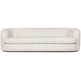 Featuring Clarissa Sofa by Four Hands at Amethyst Home. Organic curves with a dreamy French inspired boucle fabric -- the Clarissa sofa is an Amethyst favorite.  The sleek single seat cushion with firm back provides luxe comfort.
Overall Dimensions: 95.00"w x 37.50"d x 27.50"hWeight : 131.39 lbMaterials : 47% Polyester, 18% Viscose, 30% Acrylic, 5% Linen. Amethyst Home provides interior design, new home construction design consulting, vintage area rugs, and lighting in the Laguna Beach metro area.