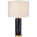 Featuring Cliff Table Lamp Black Marble by Visual Comfort at Amethyst Home. The stately Cliff by AERIN exudes old-world glamour. The cylindrical solid marble base showcases brass accents and a generous linen shade for an overall strong impression and ideal lighting for a study or home library.
Overall Dimensions: 17" L x 17" W x 30" HWeight: 31 lbs.. Amethyst Home provides interior design, new construction, custom furniture, and area rugs in the Portland metro area
