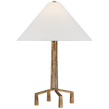 Featuring Clifford Medium Table Lamp Gilded Iron by Visual Comfort at Amethyst Home. The Clifford series by Marie Flanigan is Inspired by Brutalist architecture's rough, textured surfaces and unexpected shapes. Decisive lines in hammered metal define a linear silhouette for the floor and table lamps, while two sizes of hanging shades are secured by the same metalwork in finishes of pl. Amethyst Home provides interior design, new construction, custom furniture, and area rugs in the Tampa metro area