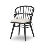 Featuring Connor Savile Flax Dining Chair by Four Hands at Amethyst Home. The classic Windsor, modernized. Seating of black-finished solid ash features a double-tiered back and finely sculpted frame.Overall Dimensions: 23.75"w x 24.50"d x 34.75"hWeight : 15.43 lbsMaterials : 92% Polyester, 8% Flax/Linen, Solid Ash. Amethyst Home provides interior design, new construction, custom furniture, and area rugs in the Alpharetta metro area