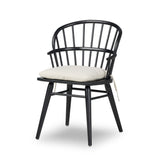 Featuring Connor Savile Flax Dining Chair by Four Hands at Amethyst Home. The classic Windsor, modernized. Seating of black-finished solid ash features a double-tiered back and finely sculpted frame.Overall Dimensions: 23.75"w x 24.50"d x 34.75"hWeight : 15.43 lbsMaterials : 92% Polyester, 8% Flax/Linen, Solid Ash. Amethyst Home provides interior design, new construction, custom furniture, and area rugs in the Alpharetta metro area