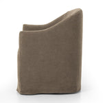 Featuring Cove Broadway Coffee Dining Chair With Casters by Four Hands at Amethyst Home. A polished form with curved lines and upholstered in a coffee-brown flax/linen blend, this chair brings quiet sophistication to the dining room. Functional casters allow easy movement.Overall Dimensions: 25.50"w x 25.25"d x 32.25"hWeight : 28.66 lbsMaterials : 100% Flax/Linen, 87% Polyuretha. Amethyst Home provides interior design, new construction, custom furniture, and area rugs in the Los Angeles metro area