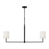 Featuring Danica Large Linear Chandelier Aged Iron by Visual Comfort at Amethyst Home. Elevate your space with the Danica Large Linear Chandelier in Aged Iron. This exquisite chandelier seamlessly combines form and function, with its elegant design and illuminating light. Perfect for creating a luxurious ambiance, this chandelier is the perfect addition to any sophisticated settin. Amethyst Home provides interior design, new construction, custom furniture, and area rugs in the San Diego metro area