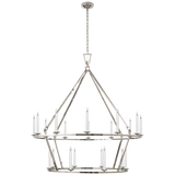 Featuring Darlana Extra Large Two-Tier Chandelier Polished Nickel by Visual Comfort at Amethyst Home. Illuminate your space with the exquisite Darlana Extra Large Two-Tier Chandelier. Indulge in luxury with its polished nickel finish and two-tier design, providing ample lighting and a touch of elegance to any room. Add a touch of sophistication to your home with this stunning chandel. Amethyst Home provides interior design, new construction, custom furniture, and area rugs in the Dallas metro area