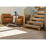 Russell Nubuck Suede Cognac Swivel Chair