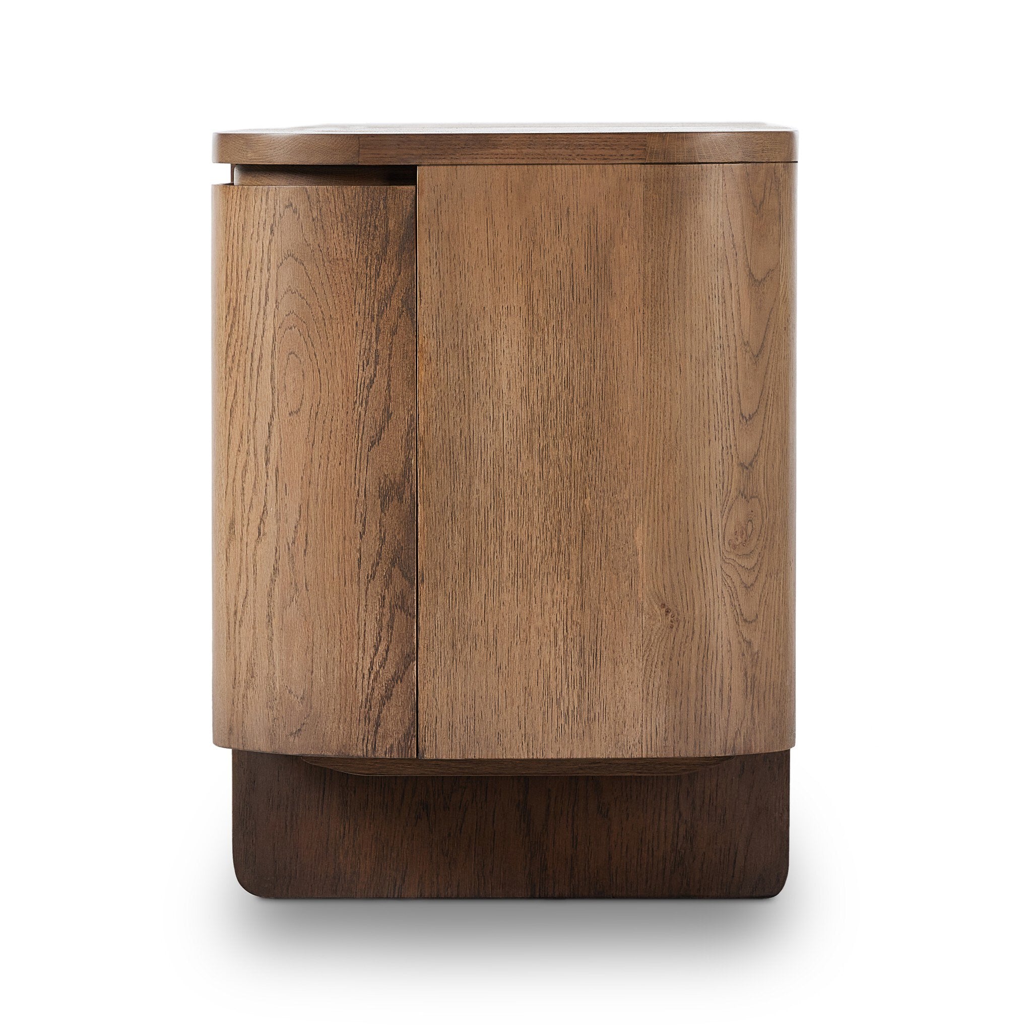 Featuring Elle Tawny Oak Media Console by Four Hands at Amethyst Home. A clean-styled media console made from warm, grain-rich oak. Six doors feature subtle finger grooves for easy open. Gentle curves soften up the look, while a floating design keeps things feeling light and fresh. Inside, generous shelving awaits storage of media and more.Overall Dimensions: 92.00"w x 19.00"d x 26.00. Amethyst Home provides interior design, new construction, custom furniture, and area rugs in the Omaha metro area