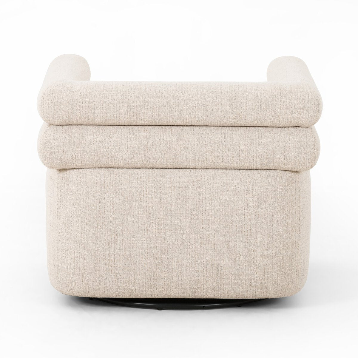 Featuring Evie Hampton Cream Swivel Chair by Four Hands at Amethyst Home. Atop a 360-degree swivel, cleanly shaped seating is upholstered in cream-colored performance fabric, for a sensible spin on modern styling.Overall Dimensions: 32.25"w x 30.00"d x 26.75"hWeight : 87.08 lbsMaterials : 97% Polyester, 2% Viscose (Rayon), 1% Flax/Linen, Poplar Plywood, 100% Polyester. Amethyst Home provides interior design, new construction, custom furniture, and area rugs in the San Diego metro area