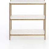 Featuring Felix Nightstand - Antique Brass by Four Hands at Amethyst Home. Add a pop of sophistication to any space. Classic white marble lays three tiers of smooth shelving for plenty of space, while antique brass-finished iron framing places a feminine spin on bedside storage.
Overall Dimensions: 25"W x 18"L x 26"H
Colors: Antique Brass, Polished White .  Amethyst Home provides interior design, new home construction design consulting, vintage area rugs, and lighting in the Washington metro area.