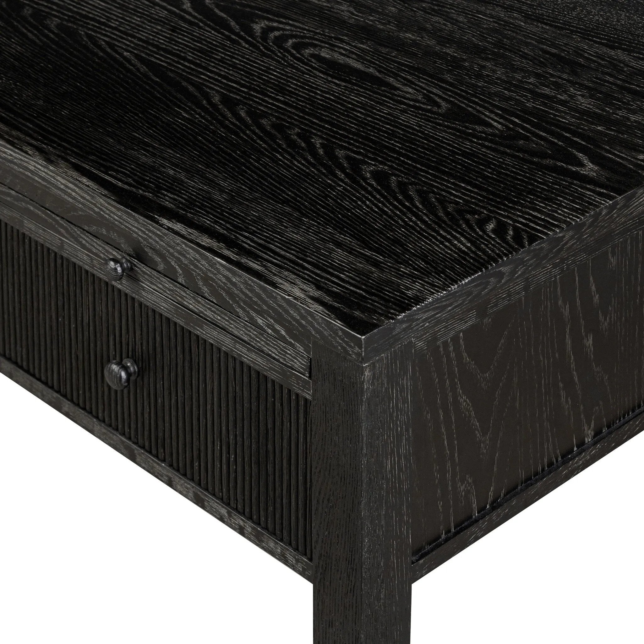 As lovers of luxe style at Amethyst, we love the nature inspired Bush Desk - Distressed Black Oak. This item pairs well with other brands such as Loloi Rugs and is perfect for eclectic homes Amethyst Home provides interior design, new home construction design consulting, vintage area rugs, and lighting in the Newport Beach metro area.
