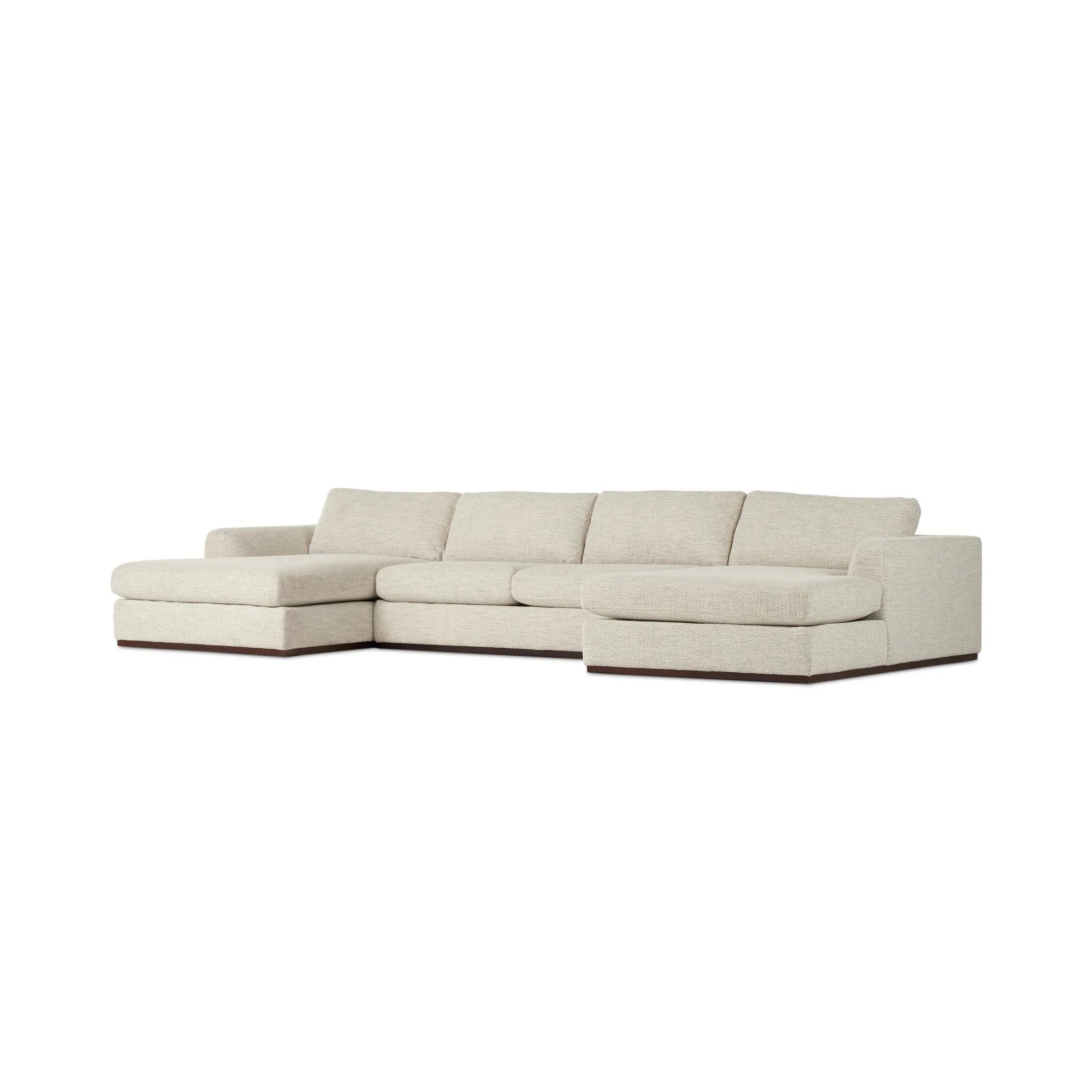 As fans of natural materials at Amethyst, we love the nature inspired Colt 3-Piece U Sectional - Merino Cotton. This item pairs well with other brands such as Loloi Rugs and is perfect for coastal homes Amethyst Home provides interior design, new home construction design consulting, vintage area rugs, and lighting in the Los Angeles metro area.