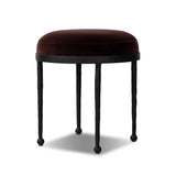 As fans of wabi sabi materials at Amethyst, we love the warm modern inspired Corinne Accent Stool - Surrey Plum. This item pairs well with other brands such as Surya and is perfect for modern homes Amethyst Home provides interior design, new home construction design consulting, vintage area rugs, and lighting in the Nashville metro area.