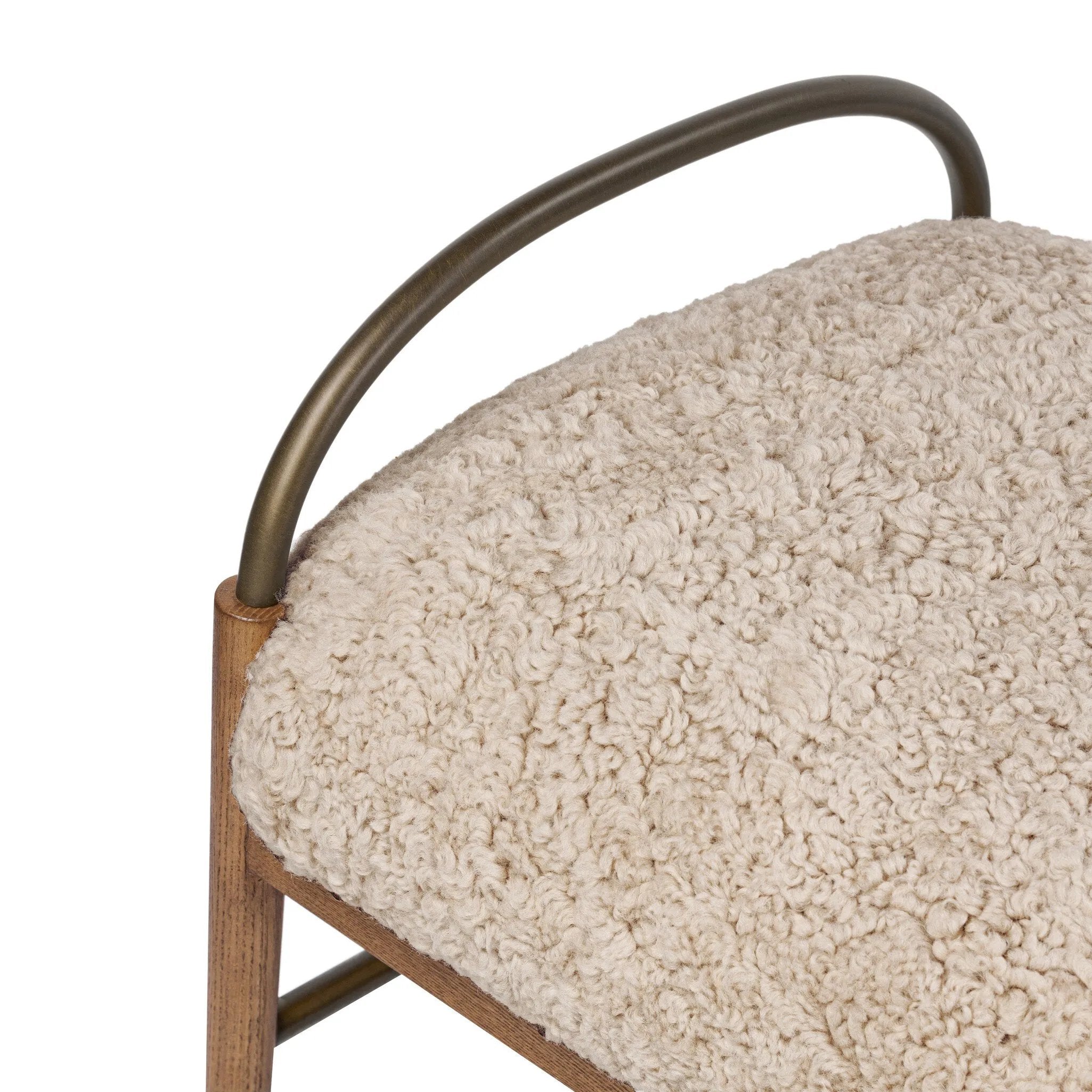 As fans of organic modern design at Amethyst, we love the nature inspired Demi Accent Stool - Beige Shearling. This item pairs well with other brands such as Four Hands and is perfect for modern homes Amethyst Home provides interior design, new home construction design consulting, vintage area rugs, and lighting in the Salt Lake City metro area.