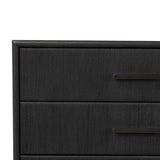 As fans of modern materials at Amethyst, we love the optimistic inspired Rosenell 6 Drawer Dresser - Black Paper Cord. This item pairs well with other brands such as Four Hands and is perfect for loft homes Amethyst Home provides interior design, new home construction design consulting, vintage area rugs, and lighting in the Alpharetta metro area.