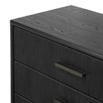 As fans of modern materials at Amethyst, we love the optimistic inspired Rosenell 6 Drawer Dresser - Black Paper Cord. This item pairs well with other brands such as Four Hands and is perfect for loft homes Amethyst Home provides interior design, new home construction design consulting, vintage area rugs, and lighting in the Boston metro area.