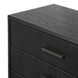 As fans of modern materials at Amethyst, we love the optimistic inspired Rosenell 6 Drawer Dresser - Black Paper Cord. This item pairs well with other brands such as Four Hands and is perfect for loft homes Amethyst Home provides interior design, new home construction design consulting, vintage area rugs, and lighting in the Boston metro area.