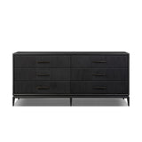 As fans of modern materials at Amethyst, we love the optimistic inspired Rosenell 6 Drawer Dresser - Black Paper Cord. This item pairs well with other brands such as Four Hands and is perfect for loft homes Amethyst Home provides interior design, new home construction design consulting, vintage area rugs, and lighting in the Omaha metro area.