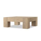 Made from thick-cut oak veneer with a faux rustic finish made to emulate wormwood oak, this low, large-scale coffee table features chunky squared legs and dovetail joinery detailing.As fans of organic modern materials at Amethyst, we love the nature inspired Abaso Coffee Table - Whitewash Rustic Wormwood Oak. Amethyst Home provides interior design, new home construction design consulting, vintage area rugs, and lighting in the Boston metro area.
