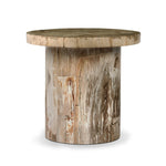 Featuring Aida Light Petrified Wood End Table by Four Hands at Amethyst Home. A perfectly scaled end table of petrified wood is an instant head turner, bringing an earthen look to your space.Overall Dimensions: 24.00"w x 24.00"d x 22.00"hWeight : 124.56 lbsMaterials: Petrified Wood. Amethyst Home provides interior design, new home construction design consulting, vintage area rugs, and lighting in the Charlotte metro area.