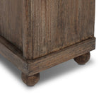 Taking after an antique from China, this inspired cabinet features overlapping double doors and rounded accents. Crafted from solid pine and veneers in a distressed finish for a rustic look Amethyst Home provides interior design, new home construction design consulting, vintage area rugs, and lighting in the Dallas metro area.