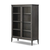 Baroque-period detailing gives this oak cabinet its  classic look. Made from black oak with a metal base and ring pulls, as well as cabriole-like legs to soften the lines Amethyst Home provides interior design, new home construction design consulting, vintage area rugs, and lighting in the Los Angeles metro area.