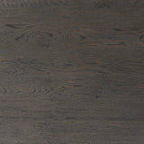 Baroque-period detailing gives this oak desk its  classic look. Made from worn black oak with metal ring pulls on its four drawers, as well as cabriole-like legs to soften the lines Amethyst Home provides interior design, new home construction design consulting, vintage area rugs, and lighting in the Scottsdale metro area.