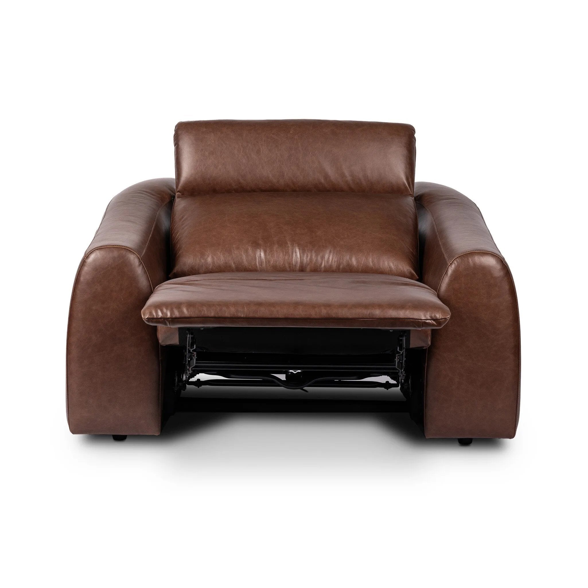 Introducing an Italian-inspired modern recliner chair. Sectional features waterfall seating, curved arms, adjustable headrests, articulating footrests and rounded back corners. The concealed power motion adjusts comfort level. There is a six-motor maximum per power outlet. Each motor comes with a two-year warranty. Amethyst Home provides interior design, new home construction design consulting, vintage area rugs, and lighting in the Omaha metro area.