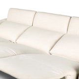 Introducing an Italian-inspired modern sectional with a suite of seating that reclines. Each seat has its very own reclining mechanism so that everyone can sit back and relax. Sectional features waterfall seating, curved arms, adjustable headrests, articulating footrests and rounded back corners. The concealed power motion adjusts comfort level. Amethyst Home provides interior design, new home construction design consulting, vintage area rugs, and lighting in the Charlotte metro area.