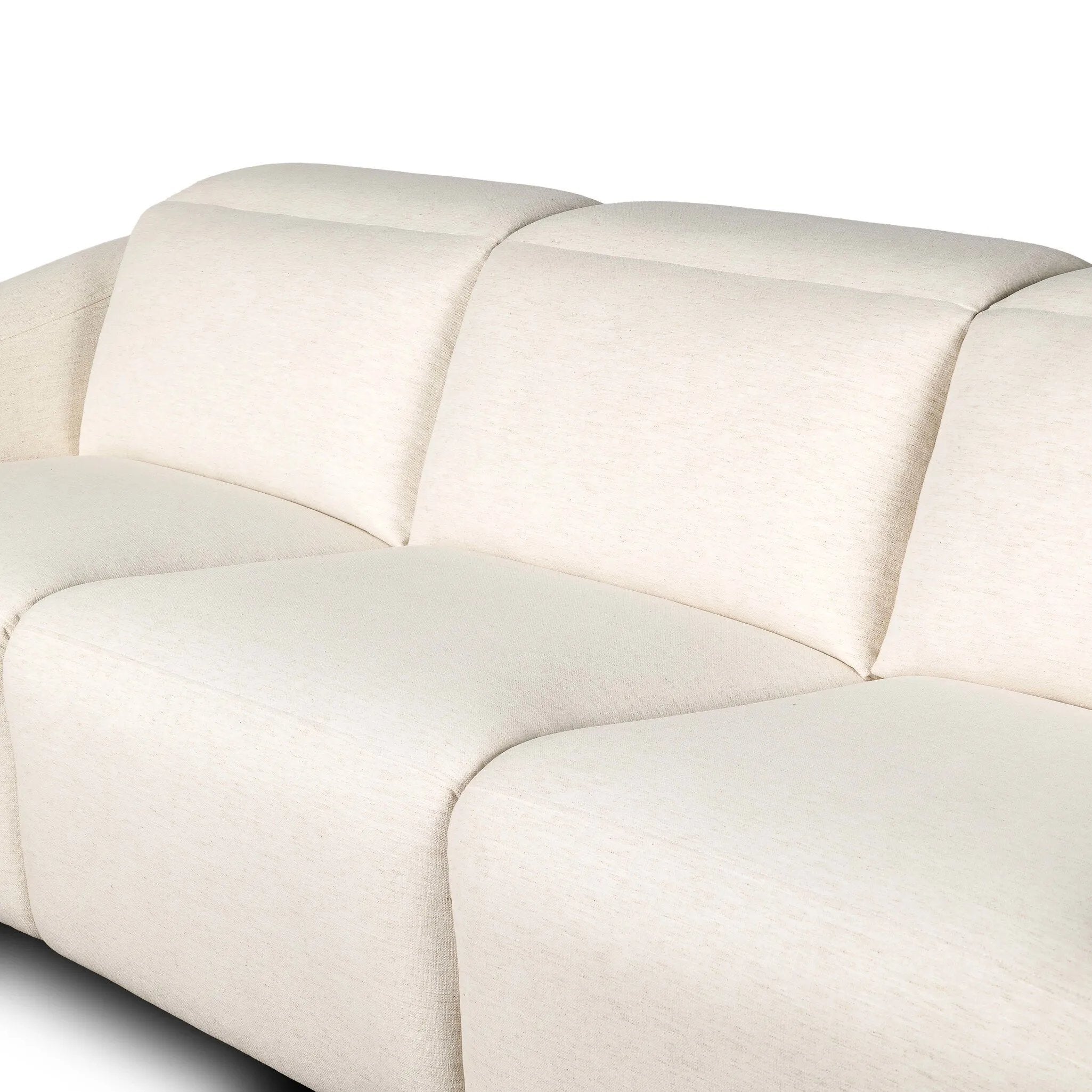 Introducing an Italian-inspired modern sectional with a suite of seating that reclines. Each seat has its very own reclining mechanism so that everyone can sit back and relax. Sectional features waterfall seating, curved arms, adjustable headrests, articulating footrests and rounded back corners. The concealed power motion adjusts comfort level. Amethyst Home provides interior design, new home construction design consulting, vintage area rugs, and lighting in the Newport Beach metro area.