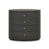 Featuring Amelia Dark Green Lacquered Linen Oval Nightstand by Four Hands at Amethyst Home. Overall Dimensions: 26.00"w x 20.00"d x 24.00"hWeight : 87.08 lbsMaterials: Painted Linen. Amethyst Home provides interior design, new home construction design consulting, vintage area rugs, and lighting in the Park City metro area.