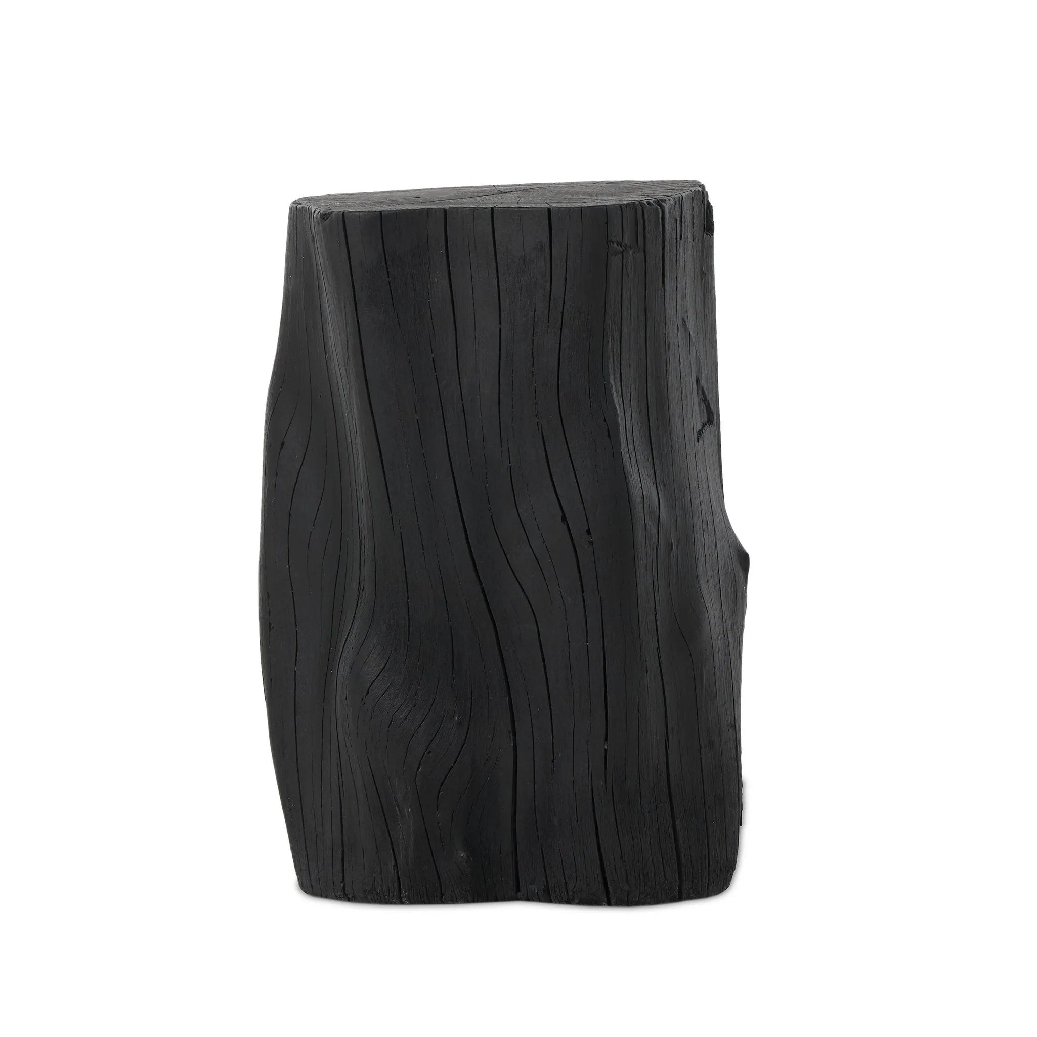 Ground any room with a style inspired by the beautiful simplicity of nature. Made of black-finished resin, the form for this special piece is molded from a tree trunk, then cast in resin to recreate the same shape and texture of the trunk — talk about a true statement piece Amethyst Home provides interior design, new home construction design consulting, vintage area rugs, and lighting in the Los Angeles metro area.