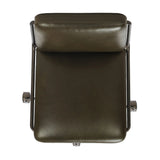 This armless desk chair adds a clean, sleek touch to any workspace. Dark olive top-grain leather paired with a gunmetal 360-degree swivel base and accents allows the simple piece to stand out.As fans of modern style at Amethyst, we love the designer inspired Amos Armless Desk Chair - Dulane Moss. Amethyst Home provides interior design, new home construction design consulting, vintage area rugs, and lighting in the Newport Beach metro area.